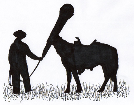 Cowboy Poetry. An original illustration by Paul Killebrew.